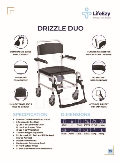 Shower Chair /commode chair Drizzle duo - Image 2