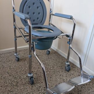 commode chair with wheels and foot rest