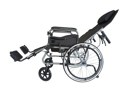 KARMA RYDER 8 MWC-CR RECLINING COMMODE WHEELCHAIR WITH TABLE FOOD TRAY - Image 4