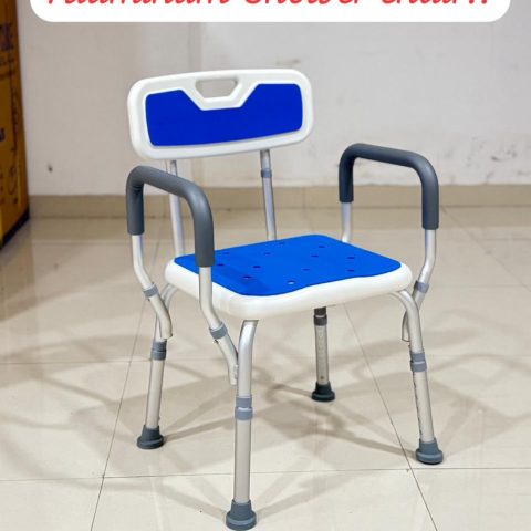 VERSATILE SHOWER CHAIR | BATH CHAIR Aluminium Frame, Armrest & Backrest, Easy to Clean and Water Resistant Seat with Premium Quality for Men/Women/Old Age People/Senior Citizens/Patients